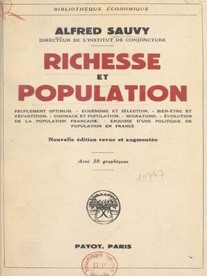 cover image of Richesse et population